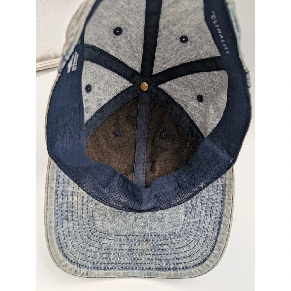 Adidas Climalite Acid Wash Denim Baseball Cap Blue Adjustable Strapback Hat